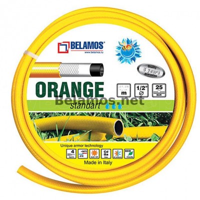 Шланг Orange 3/4 * 25 м, четырехслойный,армированный, 23 bar. BELAMOS Шланг Orange 3/4 * 25 м, четырехслойный,армированный, 23 bar. BELAMOS