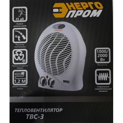 Тепловентилятор ТВС-3, (FH 04) 220/240V, мощность 1000/2000 Вт (8шт/уп) Тепловентилятор ТВС-3, (FH 04) 220/240V, мощность 1000/2000 Вт (8шт/уп)