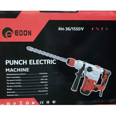 Перфоратор электрич. "Edon RH-36/1550V" 1550Вт, 4,0Дж Перфоратор электрич. "Edon RH-36/1550V" 1550Вт, 4,0Дж