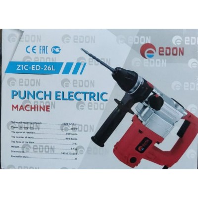 Перфоратор электрич. вертикальный "Edon Z1C-ED-26L" 900Вт 2,5Дж Перфоратор электрич. вертикальный "Edon Z1C-ED-26L" 900Вт 2,5Дж