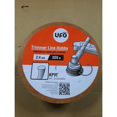912024300U Нейлоновая леска UFO 2,4мм х 300 м (круг) 912024300U Нейлоновая леска UFO 2,4мм х 300 м (круг)