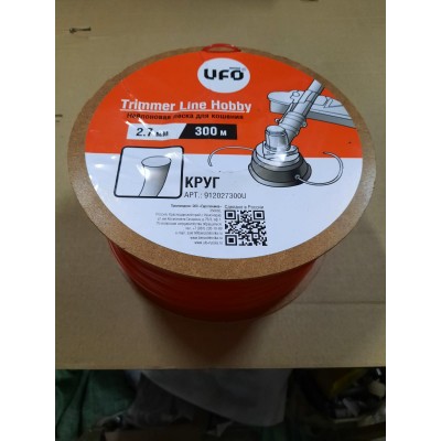 912027300U Нейлоновая леска UFO 2,7мм х 300 м (круг) 912027300U Нейлоновая леска UFO 2,7мм х 300 м (круг)