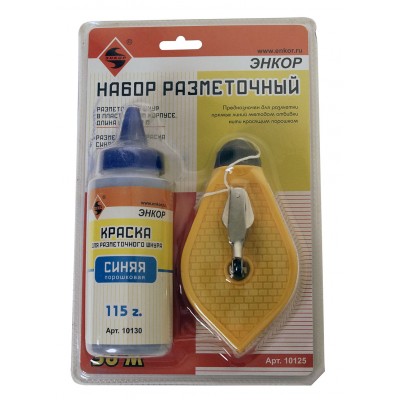 10125 Набор разметочный пласт.корп. 30м, краска синяя, Энкор 10125 Набор разметочный пласт.корп. 30м, краска синяя, Энкор