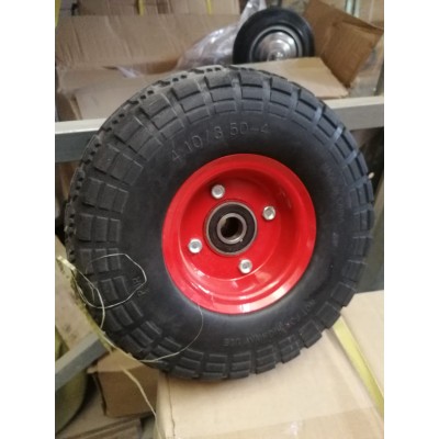 Колесо пенополиуретан PU1801/20, шарик. подшипники, 3,50*4, ось 20 мм, нагрузка 200 кг не симметрия Колесо пенополиуретан PU1801/20, шарик. подшипники, 3,50*4, ось 20 мм, нагрузка 200 кг не симметрия