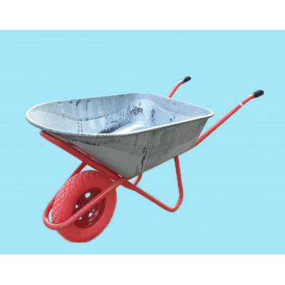 Тачка WB6422-ПУ строительная одноколесная 150л, 300кг, ПОЛИУРЕТАНОВОЕ колесо 16"х4.00-80 Тачка WB6422-ПУ строительная одноколесная 150л, 300кг, ПОЛИУРЕТАНОВОЕ колесо 16"х4.00-80