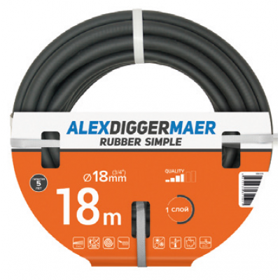 Шланг резиновый RUBBER SIMPLE 18 3/4*18м 3 атм, раб. темп. от -70 до +60С AD Шланг резиновый RUBBER SIMPLE 18 3/4*18м 3 атм, раб. темп. от -70 до +60С AD